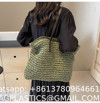 High Quality Wholesale Women'S Summer Crochet Raffia Straw Bag Handmade Designer Open Shoulder Bag Crochet Beach Bag for Women Summer Beach Totes Bag Women Crochet Purses Rattan Earrings