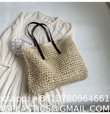 Crochet Raffia Tote Bag Kit Set For Beginners Beach Tote Bag For Women Beach Straw Handmade Bag Woven Rattan Bag For Women Raffia Yarn For Crocheting Raffia Paper Ribbons For Craft