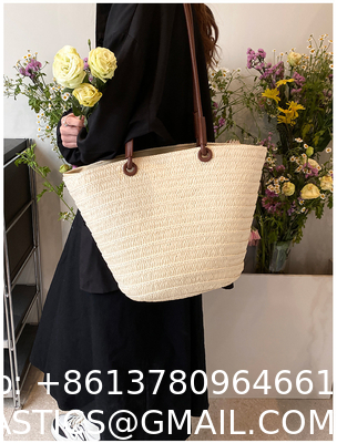 Crochet Straw Raffia Tote Bag Handmade Luxury Tote Handbag Beach Bag Handle Raffia Straw Bag Eco-Friendly New Design Crochet Tote Bag