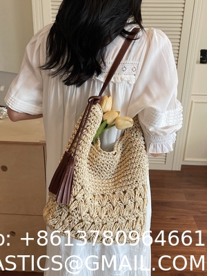 Crochet Tote Bags Summer Beach Bag For Women Vacation Mesh Knit Bag Hippie Bag Woven Knitted Shopping Bag Small Yarn Crochet Storage Bag