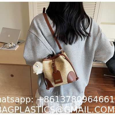 Crochet Raffia Handwoven Large Capacity Tote Bag Women'S Fashionable Handheld Shoulder Straw Bag Versatile Crafted Craft