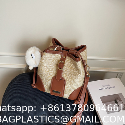 Crochet Raffia Handwoven Large Capacity Tote Bag Women'S Fashionable Handheld Shoulder Straw Bag Versatile Crafted Craft