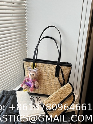 Crochet Raffia Pouch Clutch Stylish Straw Wicker Beach Bag For Summer Weddings Parties Bag Mesh Luxury Women Handmade Handbags Raffia Beach Market Shopping Bag