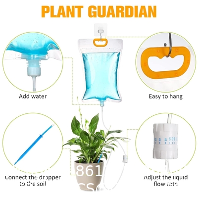 Self Watering System For Plants While Away On Vacation, Plant IV Water Bag, Indoor Plant Watering System Device, 30 Days Automatic Plant Waterer Drip Irrigation Kit For Potted Plants