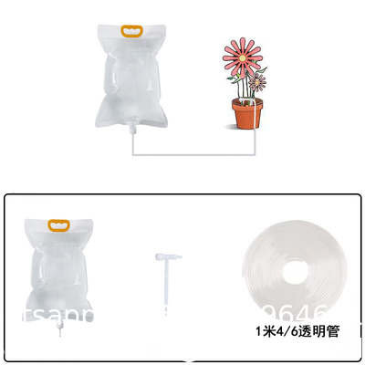 Extra Large Plant Drip Irrigation Bag Automatic Watering Bags Self Automatic Watering System Drip Irrigation Device With Adjustable Valve Switch For Gardening Flower Outdoor, Clear