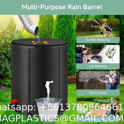 Collapsible Rain Barrel Water Storage Containers-53 Gallon Portable Rainwater Collect System Water Tank To Collect Rainwater From Gutter Downspout Water Catcher With Spigots,Filter＆Overflow Kits