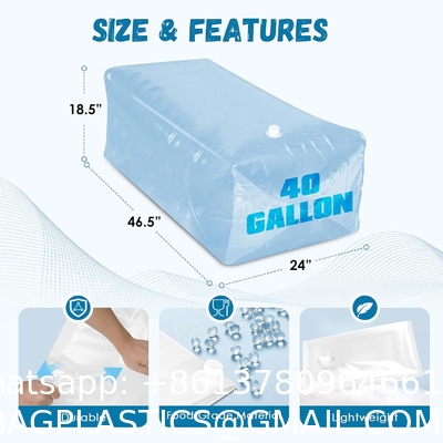 Water Storage Bladder, 100 Gallon Heavy Duty Food-Grade Plastic Bag, For Emergency Water Bank, Ideal For Bathtub Water Storage, Camping, Gardening And Agricultural Irrigation.