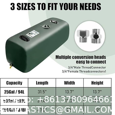 sustainable Hot Selling Large Capacity 1000-Liter Portable Green PVC Water Storage Bladder Foldable Outdoor Camping Furniture Water Tank Use