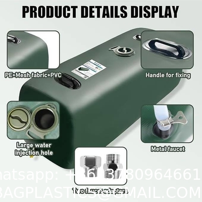 sustainable Hot Selling Large Capacity 1000-Liter Portable Green PVC Water Storage Bladder Foldable Outdoor Camping Furniture Water Tank Use