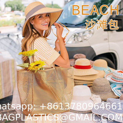 fashion tote bag, beach bag, Hot Sale Large Custom Logo Insulated Tote Foldable Bolso De Playa Eva Mesh Beach Bag Shoulder Handbag Beach Storage Bag