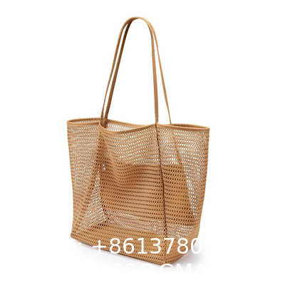 fashion tote bag, beach bag, Hot Sale Large Custom Logo Insulated Tote Foldable Bolso De Playa Eva Mesh Beach Bag Shoulder Handbag Beach Storage Bag
