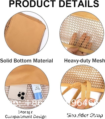 fashion tote bag, beach bag, Hot Sale Large Custom Logo Insulated Tote Foldable Bolso De Playa Eva Mesh Beach Bag Shoulder Handbag Beach Storage Bag