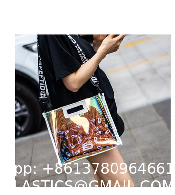Custom Beach Bag Wholesale Pvc Shopping Bag Luxury Waterproof Holographic Clear Tote Bags With Logo Women Cosmetic Handbags