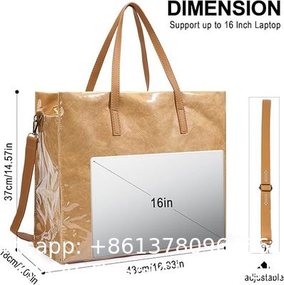 Sustainable Recyclable Tote Bag For Women, TPU Waterproof And Tyvek Paper Material Casual Shoulder Bag Handbag For Work, Travel, Gym