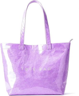 Fashion Casual Street Reusable Environmental Handbag Zipper Tote Bag, Kraft Paper Beach Bag Large Hobo Carry All Travel Shopping Handbag Plastic Shoulder Bag