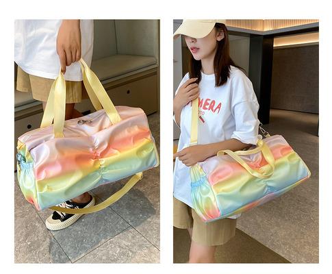 Sports Duffel Travel Bag, Gym Bag With Shoes Compartment,Sports Duffle Bag For Girls,Waterproof Travel Gym Tote Bags For Women,Purple