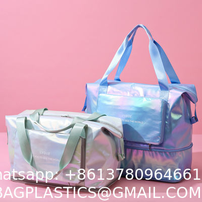 Magic Pouch Cute Clear Iridescent Holographic Makeup Bag Toiletry Cosmetic Bag Gifts For Women Girls Teens Friends Bachelorette Rainbow Waterproof