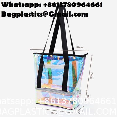 Magic Pouch Cute Clear Iridescent Holographic Makeup Bag Toiletry Cosmetic Bag Gifts For Women Girls Teens Friends Bachelorette Rainbow Waterproof