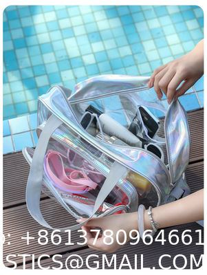 Magic Pouch Cute Clear Iridescent Holographic Makeup Bag Toiletry Cosmetic Bag Gifts For Women Girls Teens Friends Bachelorette Rainbow Waterproof