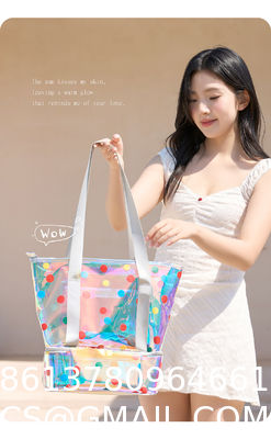 Magic Pouch Cute Clear Iridescent Holographic Makeup Bag Toiletry Cosmetic Bag Gifts For Women Girls Teens Friends Bachelorette Rainbow Waterproof