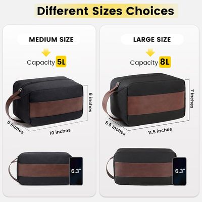 Sustainable Travel Toiletry Bag - Large Toiletry Bag For Men, Water Resistant Skincare Bag, Travel Bag For Toiletries