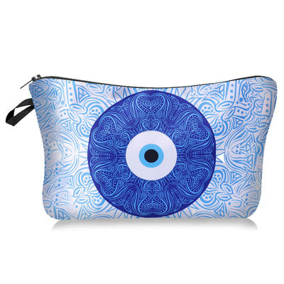 Manufacturers Wholesale Printed Devil Eye Cosmetic Bag High Quality Waterproof Portable Storage Ladies Large Capacity Clutch Bag