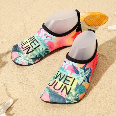 New Children'S Beach Shoes With Cartoon Soft Soles And Non-Slip Printing, Outdoor Wading And Creek Tracing Shoes, Indoor Socks And Shoe Covers