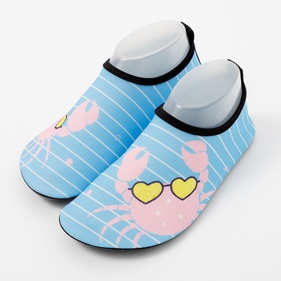 New Children'S Beach Shoes With Cartoon Soft Soles And Non-Slip Printing, Outdoor Wading And Creek Tracing Shoes, Indoor Socks And Shoe Covers