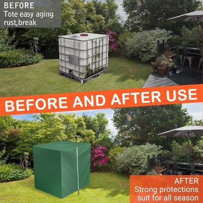 IBC Tote Cover For 1000L Outdoor 275 Gallon Rain Barrel UV Resistant Waterproof Outdoor IBC Covers Outdoor Water Tank Covers Waterproof, 275 Gallon for 420D 1000L Garden Water Tank and Rain Barrel