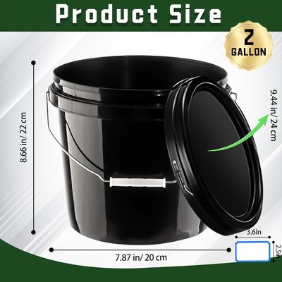 Gallon Bucket With Lid And Handle, Large Plastic Storage Paint Pail Brine, Fermenting For Beer, Wine Or Any Other Fermented Beverage Liter Round Plastic Bucket Thickened and Covered for Paint Engine
