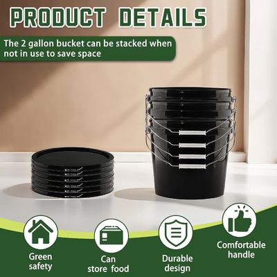 Gallon Bucket With Lid And Handle, Large Plastic Storage Paint Pail Brine, Fermenting For Beer, Wine Or Any Other Fermented Beverage Liter Round Plastic Bucket Thickened and Covered for Paint Engine