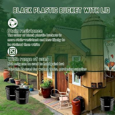 Gallon Bucket With Lid And Handle, Large Plastic Storage Paint Pail Brine, Fermenting For Beer, Wine Or Any Other Fermented Beverage Liter Round Plastic Bucket Thickened and Covered for Paint Engine