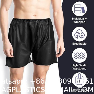 Disposable Men Boxer Shorts, Non Woven Male Underwear Patient for Travel Massage Individually Wrapped Individually Packing Of Disposable SPA Salon Male Short Pants Boxer Natural Massage Boxer Shorts