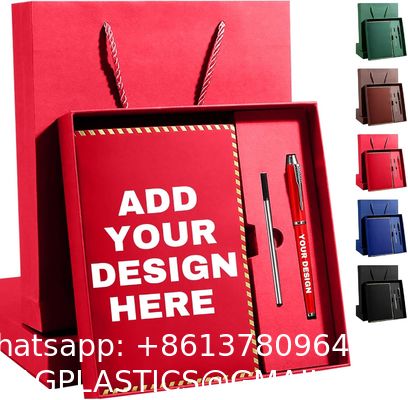 Notebook Pen Business Gift Set Luxury Notebook Gift Set A5 100 Sheets Waterproof PU Cover With Thermal Binding Open Flat Design And Custom Logo