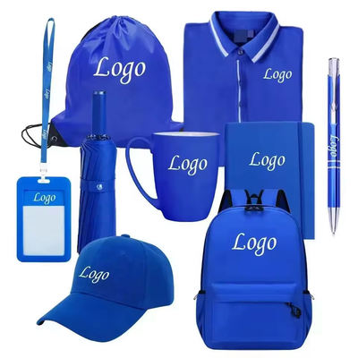 Custom Logo Promotional Gift Set T Shirt Umbrella Water Bottle Bag Hat Bulk Corporate Giveaways Team Events Branding Promotional Gift Box With Cap Mug Backpack Umbrella for Business Gifts Corporate