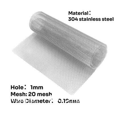 Mesh 304 Stainless Steel Woven Wire Vent Screen Roll - Fine Mesh & Cloth Vent Screen Dutch Weave Knitted Stainless Steel Wire Mesh Woven for Bending & Welding Cut to Size Services Available