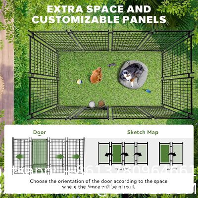 Outdoor Dog Enclosure Heavy Duty Dog Kennel House Mesh Dog Big Cage Pet Kennel Steel Fence with Secure Lock High Quality Dog Cage Dog Cages Metal Kennels