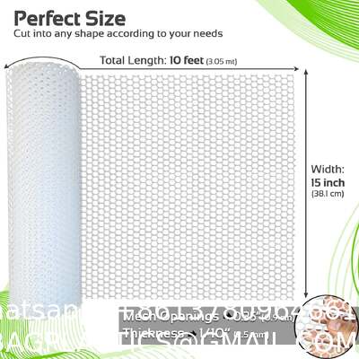 Chicken Wire Fencing Mesh Plastic With Zip Ties, 1.3×10FT Garden Netting For Moss Poles, Plastic Chicken Wire For Poultry Rabbit Fencing,Crafts,DIY - Black