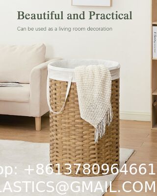 Large Laundry Hamper Laundry Basket Round Handwoven Wicker Laundry Baskets Rattan Laundry Basket With Removable Bag Handles 2 Mesh Bags For Living Room Bedroom Natural