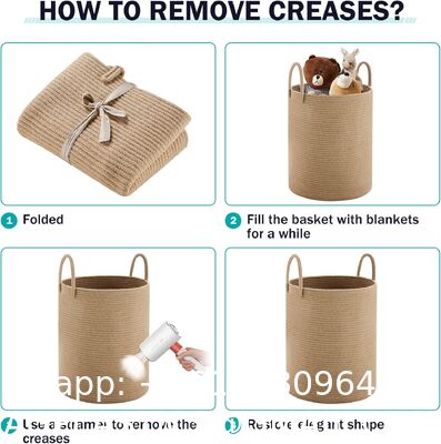 80L Extra Large Jute Woven Hamper Laundry Basket Wicker Rope Clothes Hamper For Baby Nursery Kids Tall Rattan Blanket Basket In Living Room Bedroom