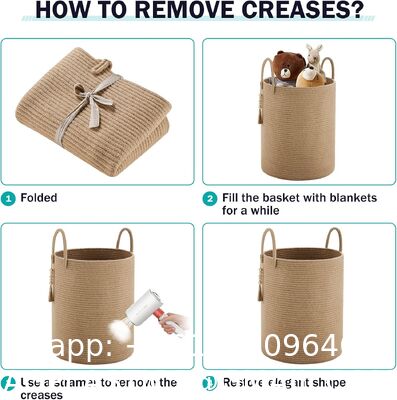 80L Extra Large Jute Woven Hamper Laundry Basket Wicker Rope Clothes Hamper For Baby Nursery Kids Tall Rattan Blanket Basket In Living Room Bedroom