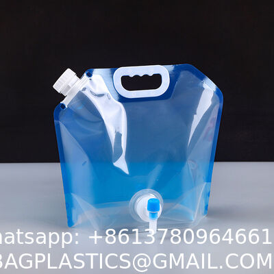 Water Storage bag Hydration Reservoir Factory 5L 10L 20L Collapsible Kangen Water Carrier Custom Logo Expandable Pouch Storage Foldable Spout Pouch With Plastic Bag