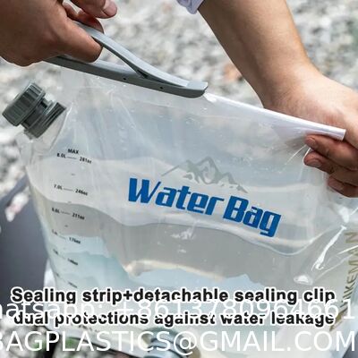 Water Storage bag Hydration Reservoir Factory 5L 10L 20L Collapsible Kangen Water Carrier Custom Logo Expandable Pouch Storage Foldable Spout Pouch With Plastic Bag