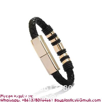 USB C To USB C Short Charging Cable 7.9in Portable Fashion Fast Bracelet Charger Wrist Data Transfer Cord For IOS Huawei Samsung Galaxy LG Android