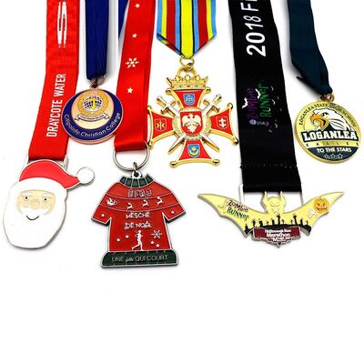 Custom Enamel Marathon Running Sport Medallion Metal Zinc Alloy 3d Custom Award Metal Zinc Alloy Sports Award Football Medallion Manufacturer Custom Gold Silver And Bronze Enamel Soccer Medal