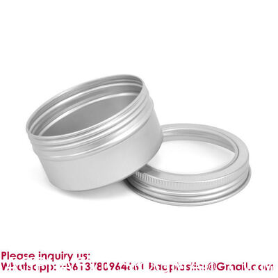 Custom Aluminum Spice Tin Box Containers Aluminum Metal Lip Balm Case Tins Metal Aluminum Jar Tin Screw Wholesale Matte Aluminum Empty Metal Tin Jars for Candle Making Perfume Use-5ml 10ml 15ml
