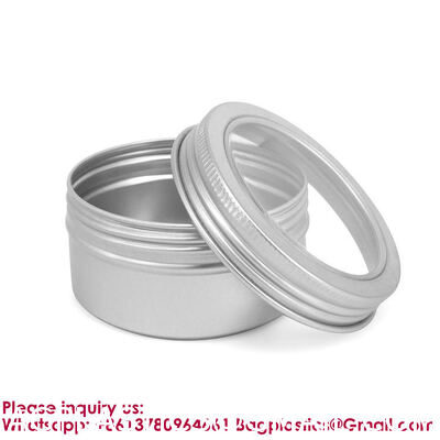Custom Aluminum Spice Tin Box Containers Aluminum Metal Lip Balm Case Tins Metal Aluminum Jar Tin Screw Wholesale Matte Aluminum Empty Metal Tin Jars for Candle Making Perfume Use-5ml 10ml 15ml
