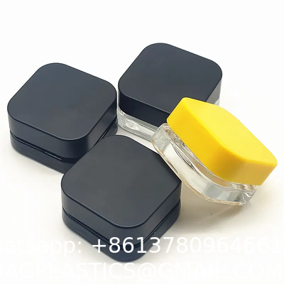 Custom Printing 3ml 5ml 7ml 9ml Triangle Clear Concentrate Oil Jar Small Concentrate Childproof Glass Jar With Lid Packaging Child Resistant Concentrate Glass Jar Mini Cream Bottles Cosmetic