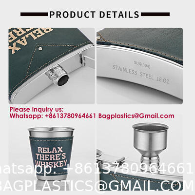 Stainless Wine Cup Portable Wine Bottle Outdoor Travel Wine Pot Retro Alcohol Russian 9oz 3oz Hip Flask Bottle high-end gift box, thickened 18oz wine bottle for white spirit as a gift