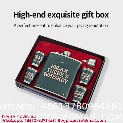 Stainless Wine Cup Portable Wine Bottle Outdoor Travel Wine Pot Retro Alcohol Russian 9oz 3oz Hip Flask Bottle high-end gift box, thickened 18oz wine bottle for white spirit as a gift